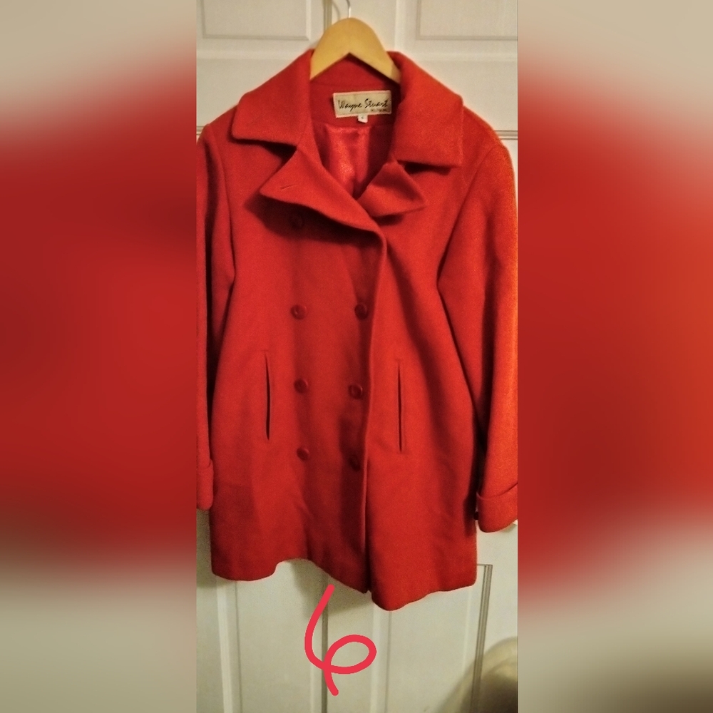 Wayne Stewart Chic Red Double-Breasted Trench Coat